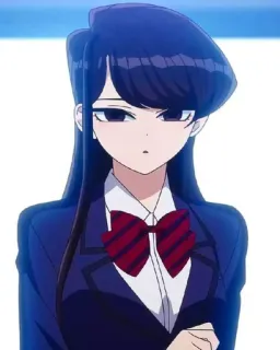 🖤 8b0dfddf Komi Shouko Komi Can't Communicate Anime, Dziewczyna, Mundur szkolny, Piękna, Bezwyraźna whatsapp sticker