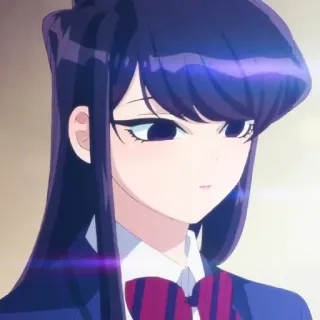 🖤 93fa9a6c Komi Shouko Komi Can't Communicate Anime, Dziewczyna, Mundur szkolny, Niebieska, Słodkie whatsapp sticker