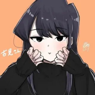 🖤 be5adc66 Komi Shouko Komi Can't Communicate 古見さん Anime, Manga, Słodkie, Dziewczyna, Niebieski whatsapp sticker