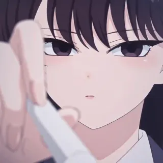 🖤 e4e3a756 Komi Shouko Komi Can't Communicate Anime, Dziewczyna, Mundur szkolny, Słodkie whatsapp sticker
