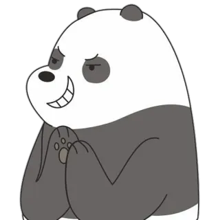 😈 381d4043 Panda We Bare Bears 卡通, 熊, 熊猫, 密谋, 得意 telegram sticker