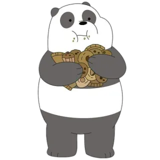 🍪 61a2580e Panda We Bare Bears 卡通, 熊, 熊猫, 食物, 甜点 telegram sticker