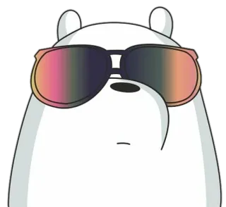 😎 7a498fde Ice Bear We Bare Bears 熊, 卡通, 太阳镜, 酷, 北极熊 telegram sticker