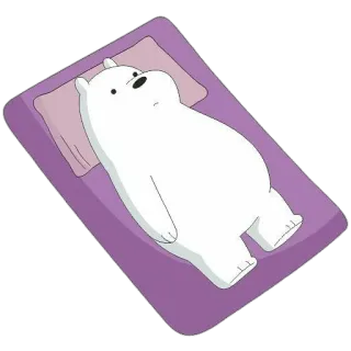 😐 7e103b02 Ice Bear We Bare Bears 熊, 卡通, 冰熊, 放松, 休息 telegram sticker