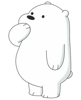 🤔 7e4e8109 Ice Bear We Bare Bears 熊, 卡通, 动物, 冰, 白色 telegram sticker
