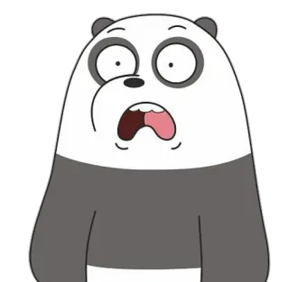 😱 986f525a Panda We Bare Bears 卡通, 熊, 熊猫, 震惊, 惊讶 telegram sticker