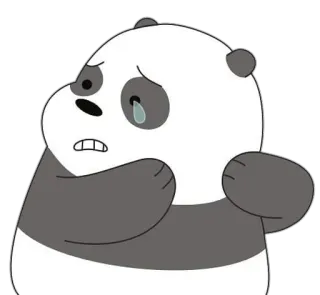 😢 c357848a Panda We Bare Bears 伤心, 哭, 熊猫, 卡通, 熊 telegram sticker