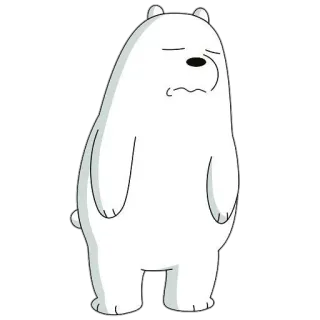 😑 cd187126 Ice Bear We Bare Bears 熊, 卡通, 冰, 白色, wbb telegram sticker