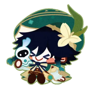 😆 1f8f0f82 Venti Genshin Impact Anime, Video game, Arconte, Anemo, Bardo telegram sticker