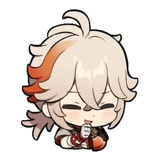 🤭 6c8b99ad Kaedehara Kazuha Genshin Impact Anime, Video game, Chibi, Kazuha, Genshin Impact, Personagem telegram sticker