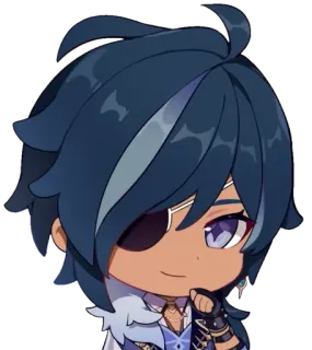 🙂 7174b141 Kaeya Genshin Impact Anime, Chibi, Jogo, Sorriso telegram sticker