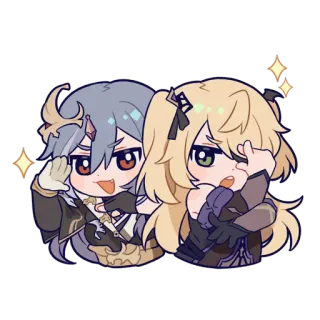 🌟 731e4df3 Fischl Genshin Impact Anime, Video game, Fofo, Chibi telegram sticker