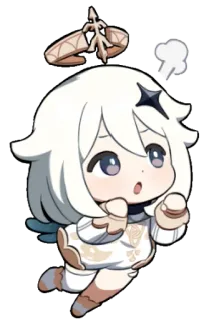 😮 9f9a730c Paimon Genshin Impact paimon, genshin impact, anime, flutuante, chibi, fofo, videogame telegram sticker
