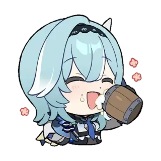 🍻 de0271e6 Eula Genshin Impact Anime, Bebendo, Video game, Genshin Impact, Eula, Chibi, Kawaii telegram sticker