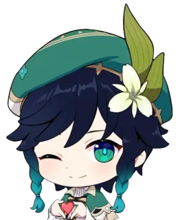 ♥ efe85cde Venti Genshin Impact Anime, Fofo, Video game, Genshin Impact, Personagem, Piscadela telegram sticker