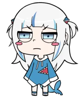 🙄 7674e75a Gawr Gura vtuber, ฉลาม, อนิเมะ, น่ารัก, gura telegram sticker