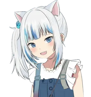 😄 c850300a Gawr Gura อนิเมะ, VTuber, Gura, แมว, คาวาอิ, น่ารัก telegram sticker