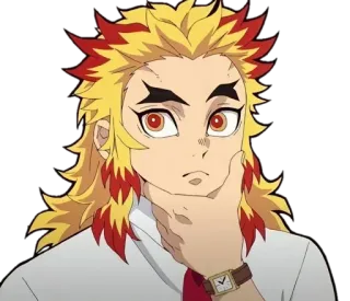 🤔 18ee5333 Kyojuro Rengoku Demon Slayer 动漫, 鬼灭之刃, 炼狱, 杏寿郎, 火, 火焰 telegram sticker
