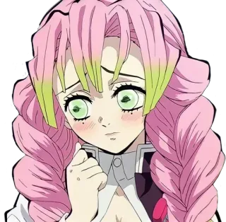 😕 dc4c6536 Mitsuri Kanroji Demon Slayer 动漫, 可爱, 女孩, 鬼灭之刃, 蜜璃, 甘露寺 telegram sticker