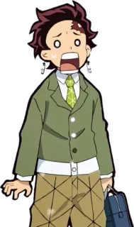 😰 f1263770 Tanjiro Kamado Demon Slayer 动漫, 角色, 鬼灭之刃, 炭治郎, 灶门 telegram sticker