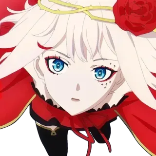 😳 45c53952 anime, meisje, rood, wit, bloem whatsapp sticker