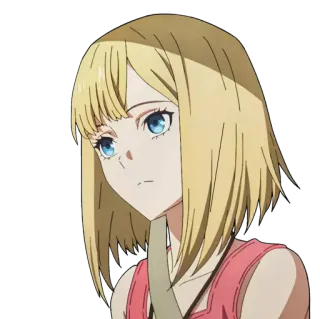 🙁 58322597 Anime, blond haar, vrouw, blauwe ogen whatsapp sticker