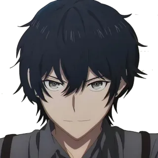 😏 604a80e8 Anime, Man, Serieus, Portret, Donker haar whatsapp sticker