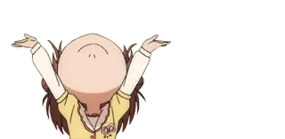 👆 34ac2103 anime, girl, upside-down, shrugging, question whatsapp sticker