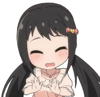 🤗 430dae14 anime, girl, cute, chibi, cartoon whatsapp sticker