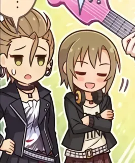 😌 63885260 anime, cute, girls, band, music whatsapp sticker