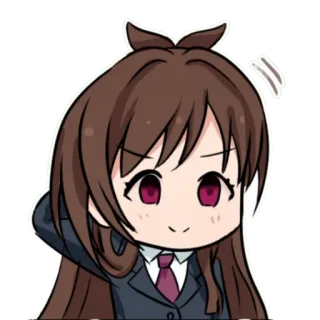 😅 67bdd150 anime, girl, chibi, cute, business suit whatsapp sticker