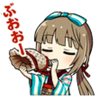 🎺 c03b8696 ぷおおおー! anime, manga, shouting, megaphone whatsapp sticker