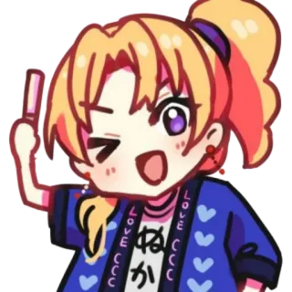 ⭐ 339de96b Love ccc Anime, Dessin animé, Fille, Mignon, Doigt d'honneur whatsapp sticker