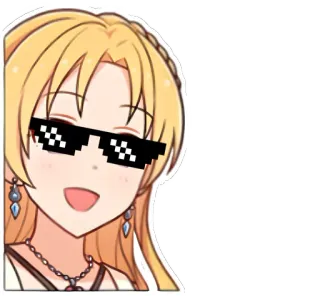 😎 6f07f33e Anime, Lunettes de soleil, Pixellisé, Mignon, Fille whatsapp sticker