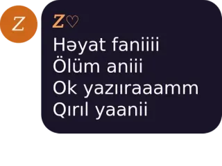💜 69778d0b Həyat faniiii
Ölüm aniii
Ok yazılıraaamm
Qırıl yaanii telegram sticker