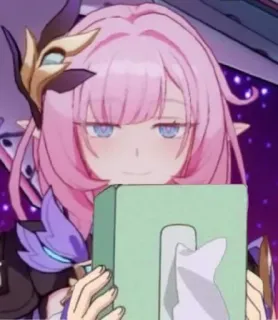 🧻 0a402f17 Anime, Elf, Pinke Haare, Taschentuch, arrogant telegram sticker