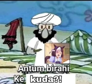 🐴 22aada84 Antum birahi Ke kuda?! spongebob, squidward, meme telegram sticker