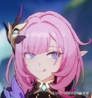 😋 3a4568ad Anime, Mädchen, rosa Haare, Grinsen, Elfenohren telegram sticker