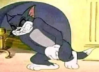 😖 3c4f58a7 Tom Cat Tom and Jerry Cartoon, Katze, Wütend, Frustriert telegram sticker