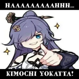 👍 454c42f7 HAAAAAAAAAAAAAAAHHH...KIMOCHI YOKATTA! Anime, Mädchen, Fröhlich, Überheblich, Glitzer telegram sticker