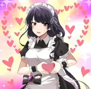 ❤️ 5b1bcc40 Anime, Maid, Herzen, Süß, Mädchen telegram sticker