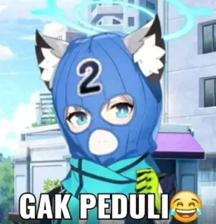 😂 8dc80f4a GAK PEDULI Anime, Meme, Lustig, Blue Archive telegram sticker