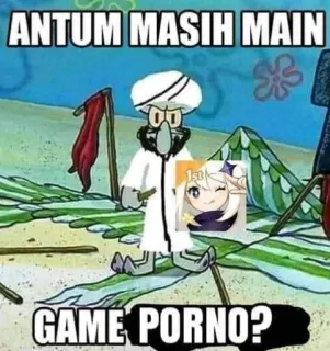 🔞 df85102a Squidward Tentacles ANTUM MASIH MAIN GAME PORNO? spongebob, cartoon, thaddäus, indonesisch, spiel telegram sticker