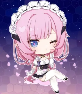 😘 ec5a469d Anime, Chibi, Maid, Süß, Pinke Haare telegram sticker