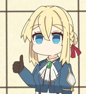👍 f7c02fc8 Violet Evergarden Anime, Charakter, Daumen hoch, Süß, Mädchen telegram sticker