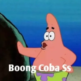 😈 66a8a6a2 Patrick Star Spongebob Squarepants Boong Coba Ss patrick, spongebob, meme, star, cartoon whatsapp sticker