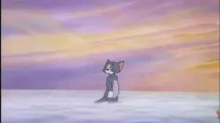 🤔 83e887dc Tom Cat Tom and Jerry cat, cartoon, sad, lonely, animation whatsapp sticker