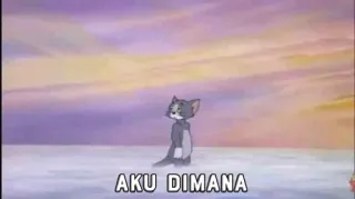 🤔 a830013b Tom Tom and Jerry AKU DIMANA cartoon, cat, lost, confused, where whatsapp sticker
