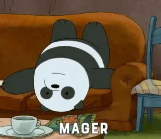 🤔 b915c0b4 Panda We Bare Bears MAGER panda, lazy, cartoon, bear, relax whatsapp sticker