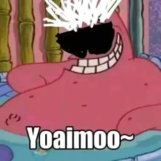 😎 f197fc5d Patrick Star Yoaimoo~ patrick, star, spongebob, squarepants, cartoon whatsapp sticker